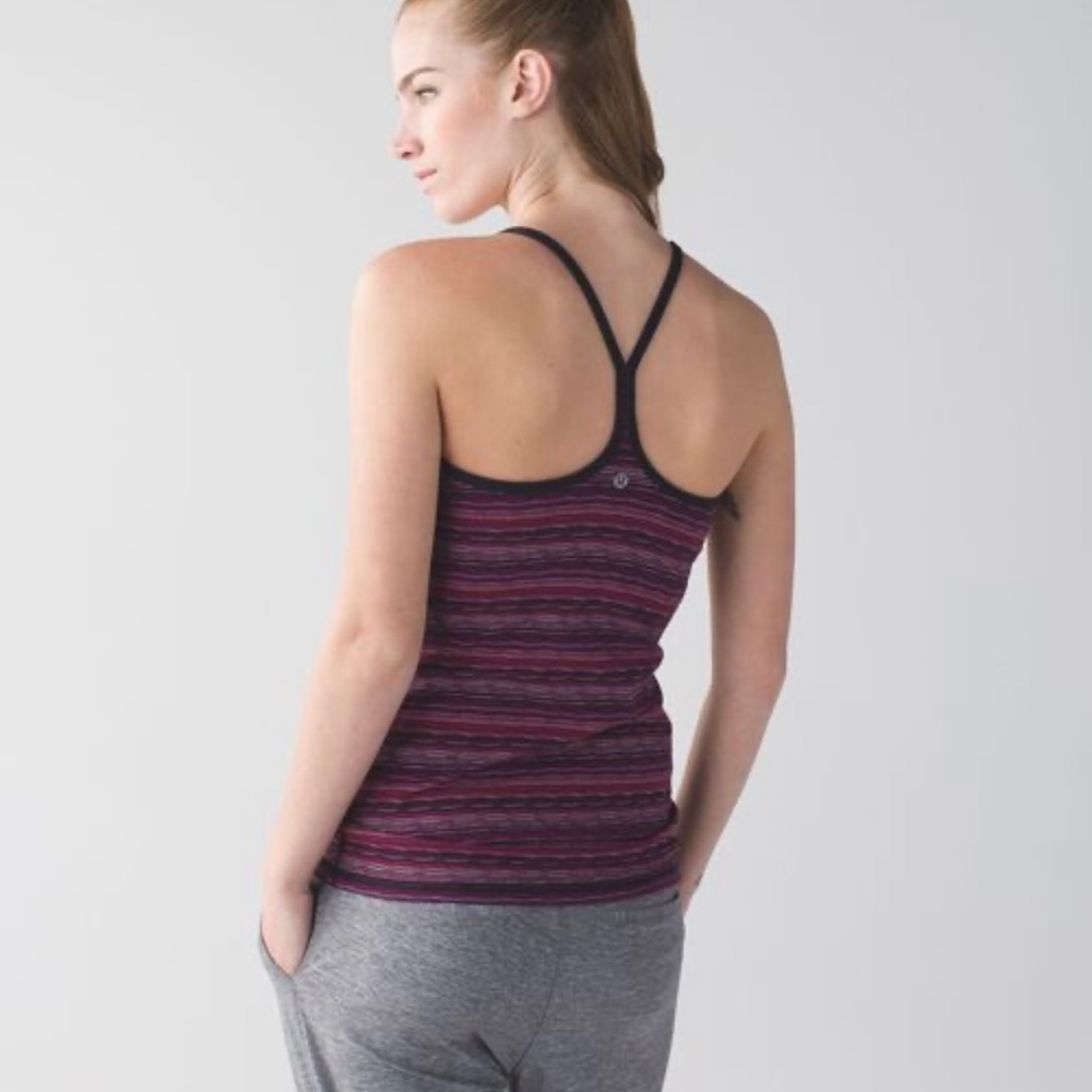 Lululemon power Y tank top space dye twist rega purple navy - Picture 2 of 7